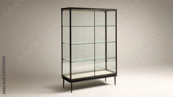 Fototapeta Floor-standing glass showcase designed for retail products or collectibles