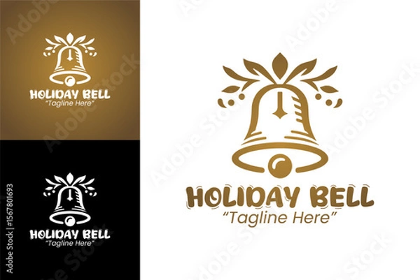Fototapeta Creative and Fun Holiday Bell Logo for Seasonal Event Branding
