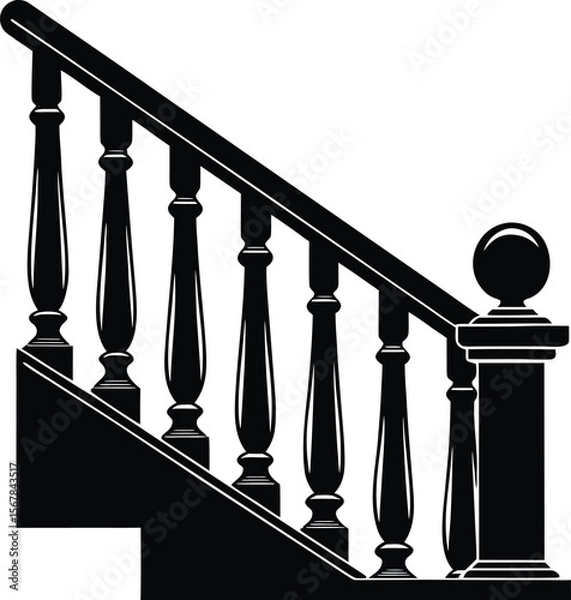 Obraz balustrade on white background.eps