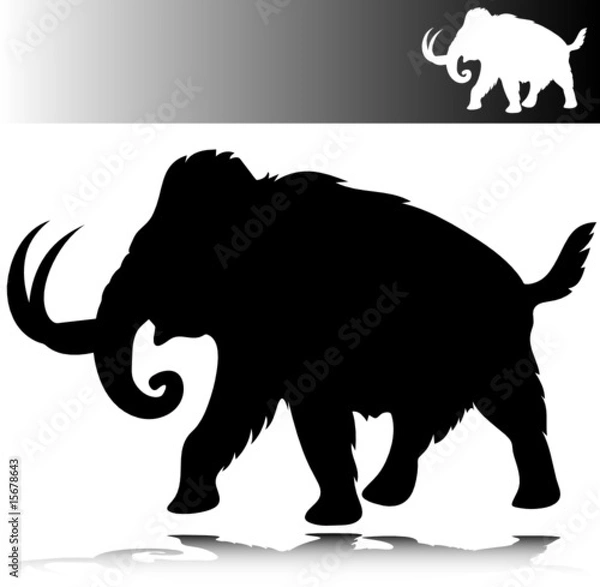 Obraz mammoth vector silhouettes