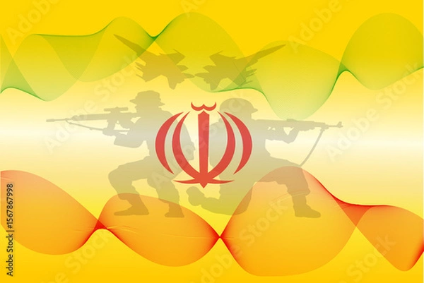 Obraz Flag of Iran. flag of republic islam iran.