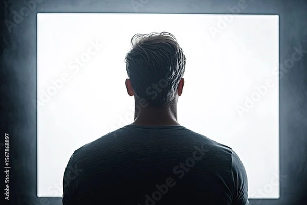 Obraz Ultra Quality Image of Man Looking Away High Angle Shot