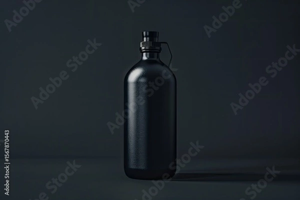 Obraz Vibrant Color Picture of Logo Mockup on a Black Bottle