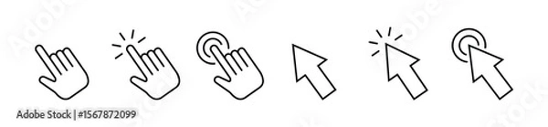 Fototapeta Cursor pixel mouse arrow pointer click icon. Vector pixel cursor arrow. Vector eps10.