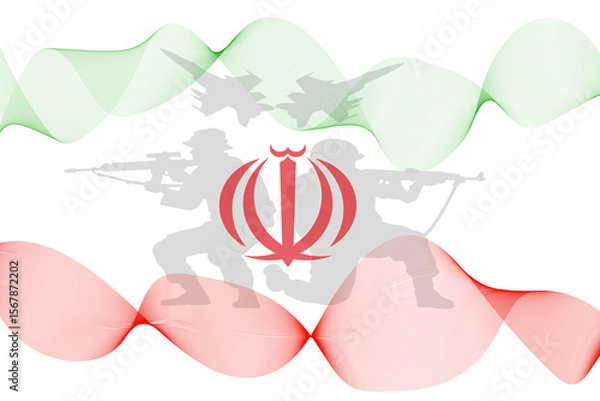 Obraz Flag of Iran. flag of republic islam iran.