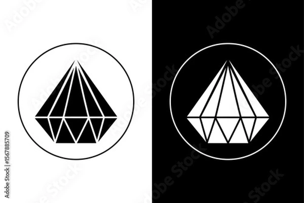 Fototapeta Simple Diamond Vector Symbol – High Contrast Silhouette.