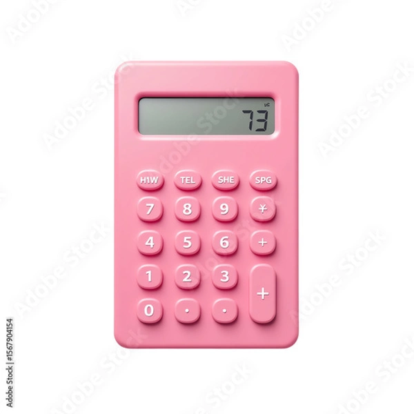 Obraz Pink calculator for modern financial tasks.