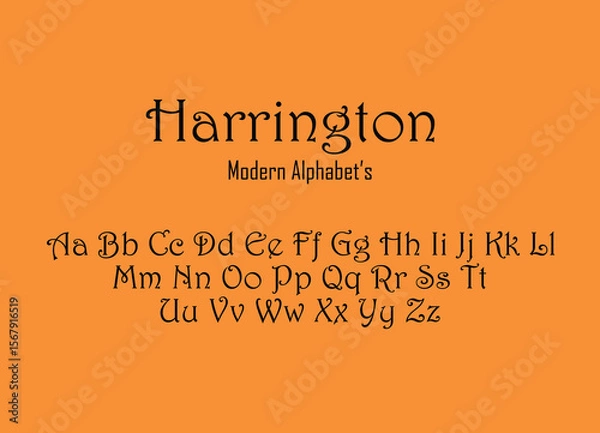 Obraz Illustration of Harrington Font with comfortable background that can be editable oe make out.