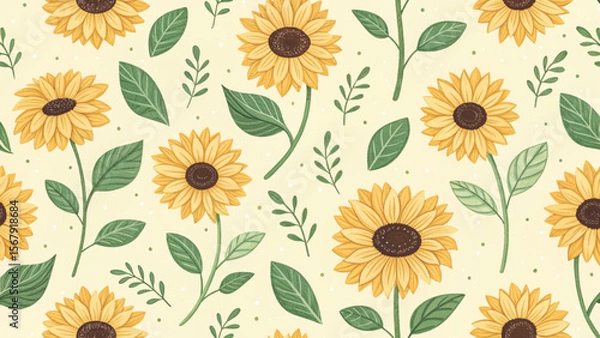 Fototapeta Seamless Floral Pattern Vector Background