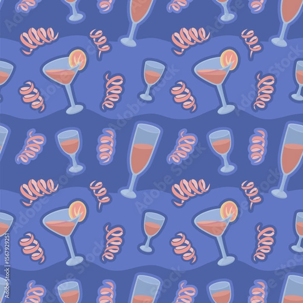 Obraz Festive cocktail party seamless pattern