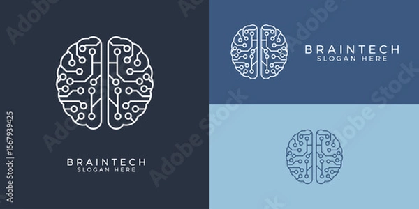Fototapeta Brain Technology Logo Set