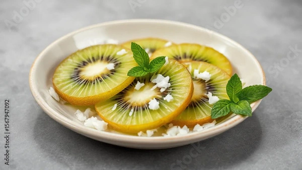 Fototapeta fruit salad with kiwi fruit