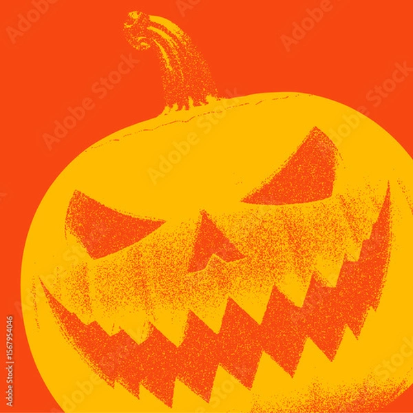 Fototapeta Halloween Jack o lantern in retro stipple effect, halftone style design