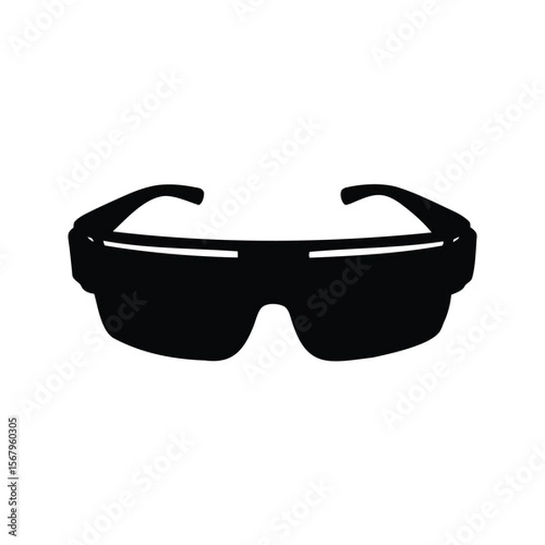 Fototapeta Sleek black sunglasses with a modern design isolated on white backdrop