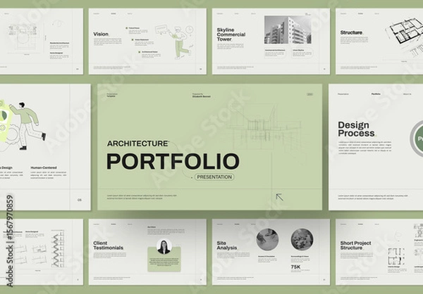 Obraz Minimal Architecture Portfolio Presentation Design Template