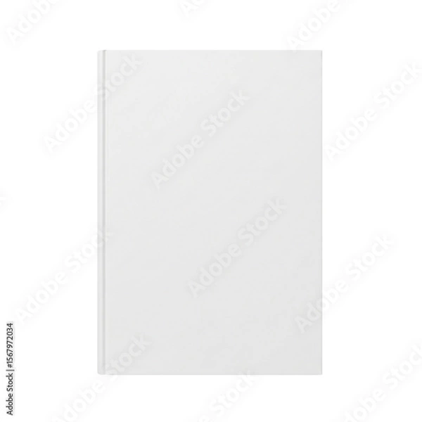Fototapeta A minimalistic white book stands against a stark black background, offering a clean, simple design perfect for showcasing text or product placement in editorial and commercial projects.
