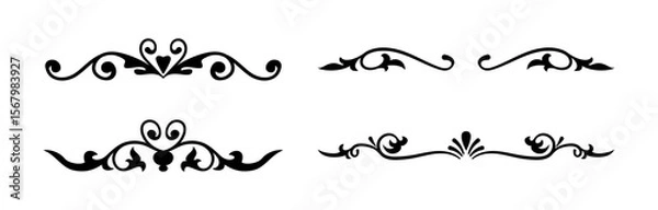 Fototapeta set of ornate calligraphic vintage elements vector