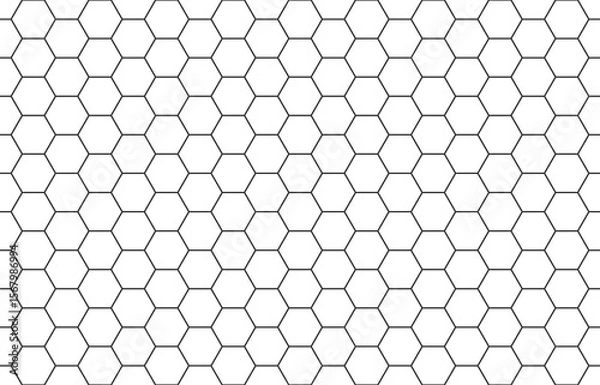 Obraz Seamless pattern of small, evenly spaced hexagons, forming a continuous honeycomb-like grid against a transparent background, perfect for a modern or technological aesthetic.