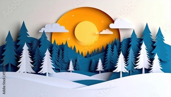 Obraz Whimsical hedgehog art in a forest pattern, a nature illustration of spring and summer's embrace