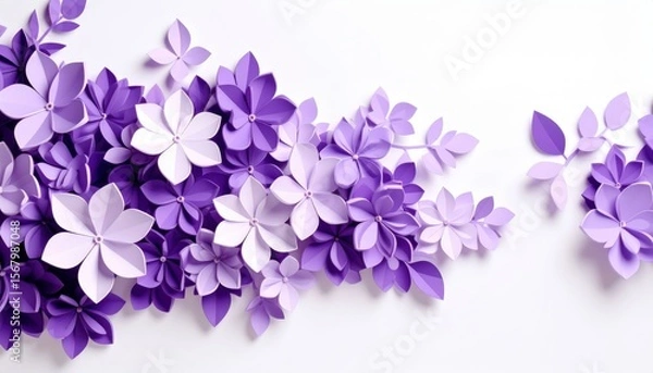 Obraz A beautiful bouquet of blue and lilac flowers, blooming in nature's vibrant spring