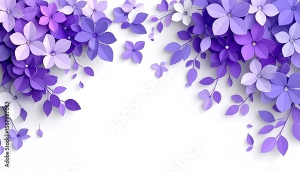 Obraz A beautiful bouquet of blue and lilac flowers, blooming in nature's vibrant spring