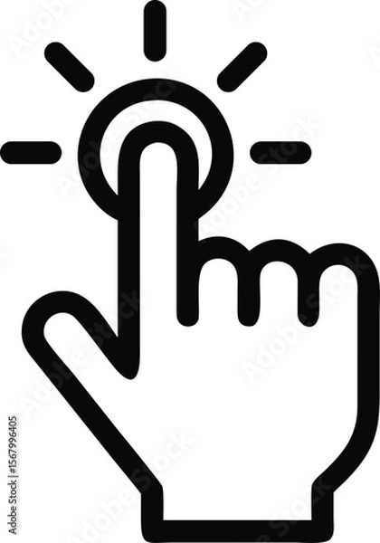 Fototapeta Click, Tap, Touch Hand Icon Representing Digital Interaction