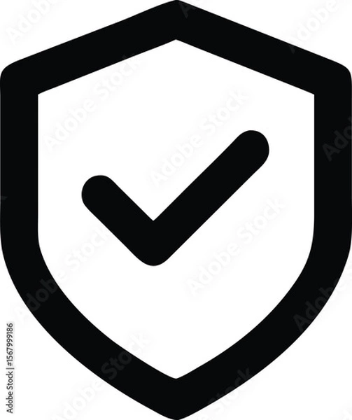 Fototapeta Secure Shield Icon Verified Protection Symbol