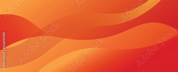 Fototapeta Vector orange line background curve element with white space for text and message design, overlapping layers, vector