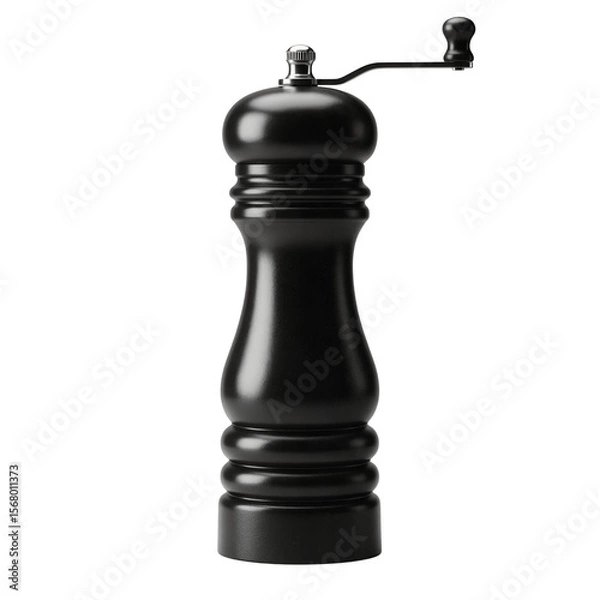Obraz Black pepper grinder with a manual crank  isolates on a transparent background