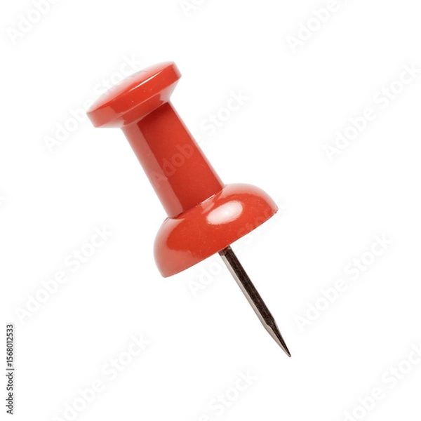 Obraz Red pushpin isolated for office use isolates on a transparent background
