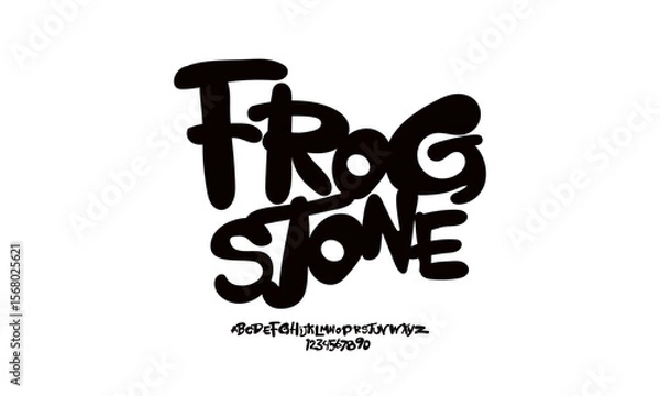 Fototapeta Elegant Font. Groovy Font. Graffiti Font. Creative Hand Drawn Uppercase and Number. Street Art Classic Lettering Fashion Designs Typography modern serif decorative vintage concept vector illustration