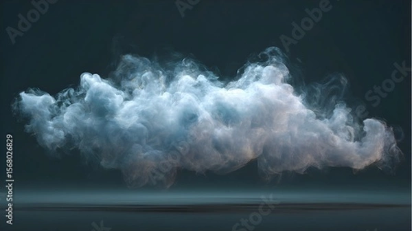 Obraz Realistic Smoke Cloud Vector | Fog Mist Vapor Effect Isolated on Transparent Background