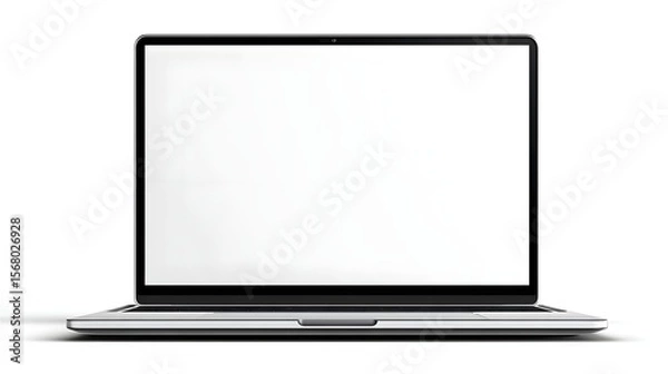 Obraz Modern Frameless Laptop Mockup | Blank Screen Photorealistic Laptop Isolated on Transparent Background