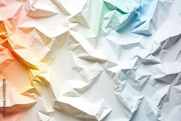 Fototapeta Abstract Colorful Crumpled Paper Background in Rainbow Shades