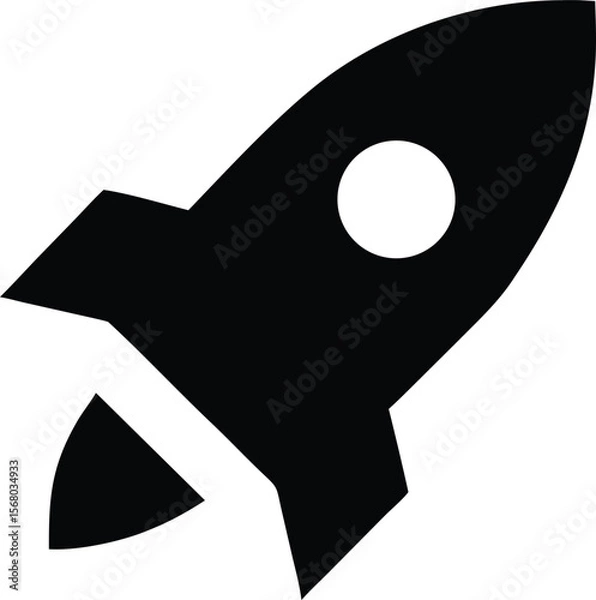Fototapeta Rocket Icon Vector Illustration – Startup Launch, Space Exploration, Innovation Symbol, Flat Design for Business,