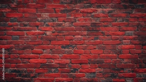 Fototapeta A vibrant red brick wall texture for creative projects.