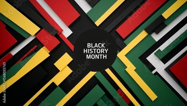 Fototapeta Bright geometric forms symbolize Black History Month visually.