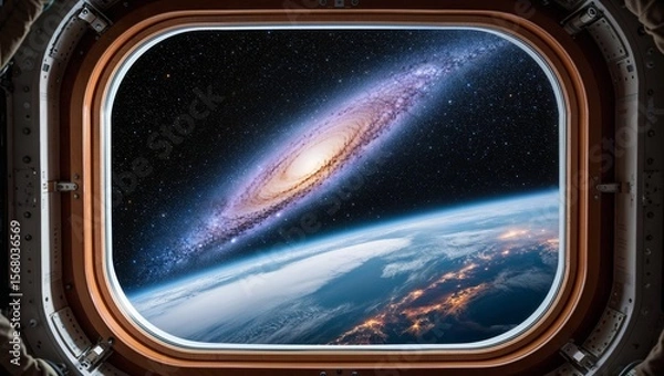 Fototapeta An artistic depiction of the Milky Way galaxy in view.