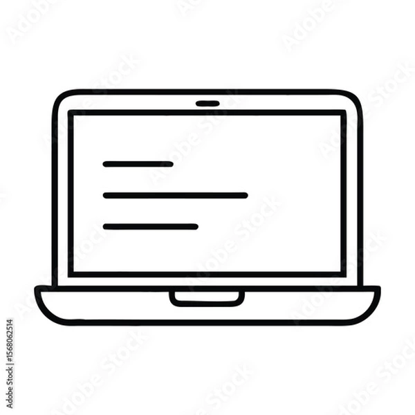 Fototapeta Laptop Computer Flat Icon – Notebook Device Symbol for Apps and Websites