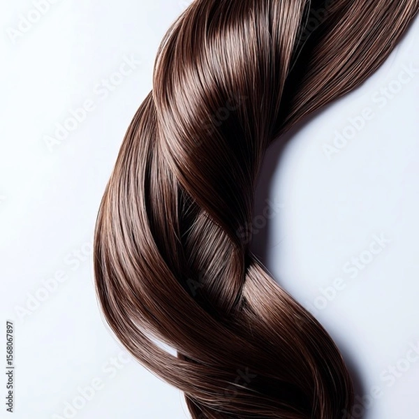 Obraz brown hair extensions section on white background copyspace