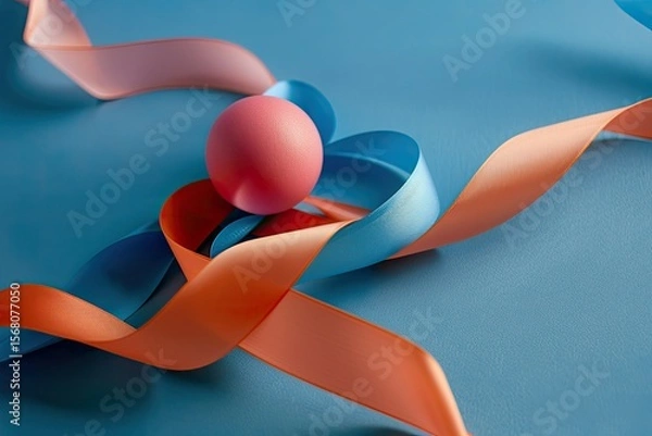 Obraz High Definition Image of High Angle Ribbons with Ball