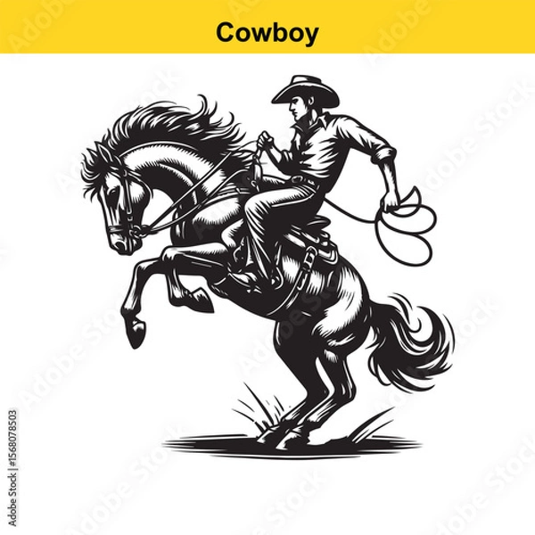 Obraz Modern vector cowboy.