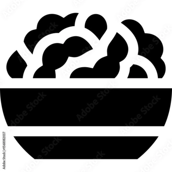 Fototapeta Minimal vector icon of edamame beans in a pod, designed in a clean outline style. Perfect for use in food, nutrition, Japanese cuisine, vegan, or organic-themed designs. Fully scalable and editable fo