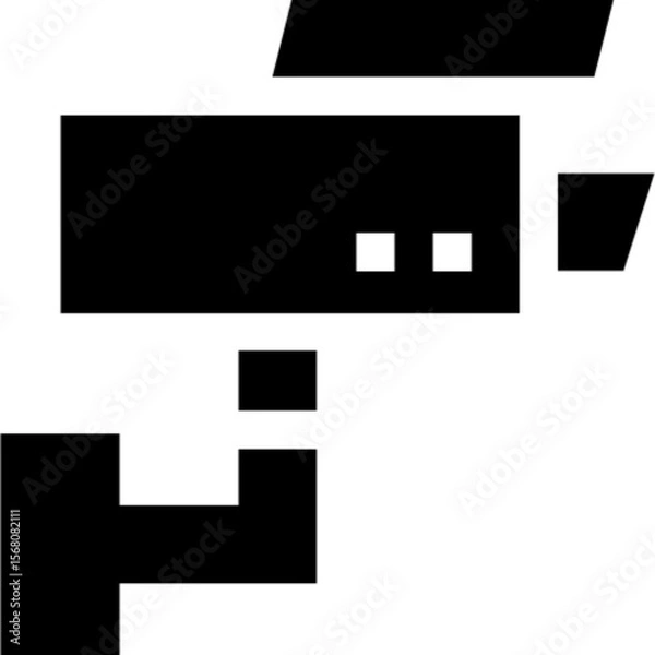 Fototapeta Minimalist line icon of a CCTV camera, symbolizing surveillance, security monitoring, and crime prevention. Ideal for smart home apps, building security systems, law enforcement materials, safety info