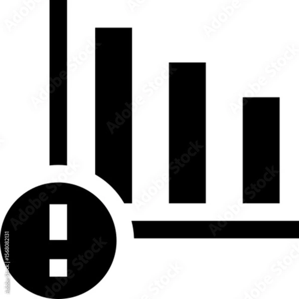 Fototapeta Minimalist line icon of statistics, featuring bar and line charts — symbolizing data analysis, performance tracking, and business reporting. Ideal for dashboards, finance apps, presentation templates,
