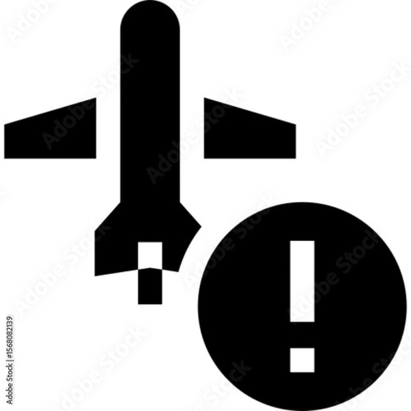 Fototapeta Minimalist line icon of an alert symbol, typically featuring an exclamation mark in a triangle — representing warning, caution, system error, or urgent notification. Ideal for UI UX design, dashboard 