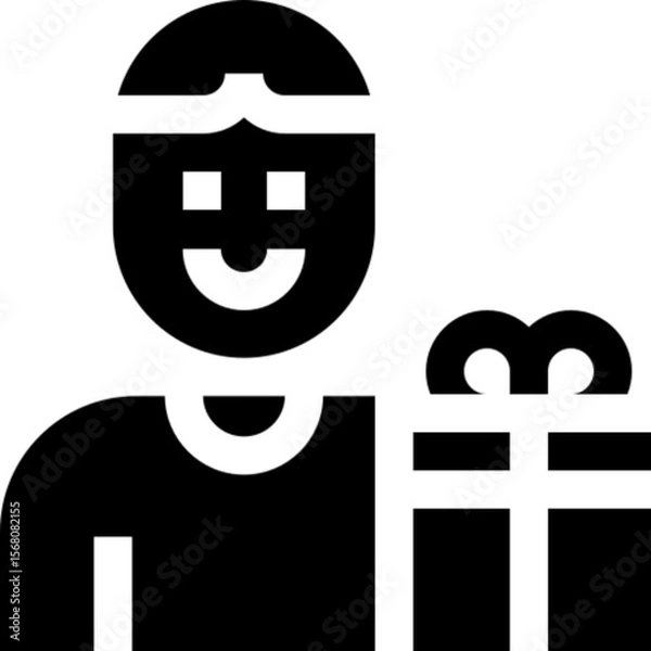 Fototapeta Minimalist line icon of a person, symbolizing user identity, profile, and human figure. Ideal for UI UX design, apps, websites, account settings, social media platforms, and contact interfaces. Fully 