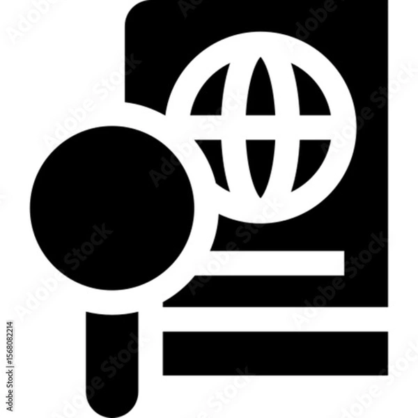 Fototapeta Minimalist line icon of a passport, symbolizing travel, international identity, and official documentation. Ideal for travel apps, booking platforms, immigration materials, tourism marketing, and UI U