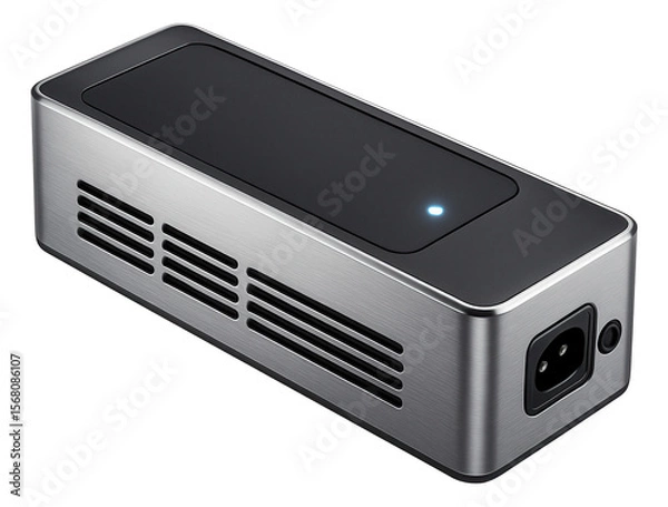 Fototapeta Silent operation power supply block for LED strips in a bedroom, featuring a noiseless design and low power consumption.