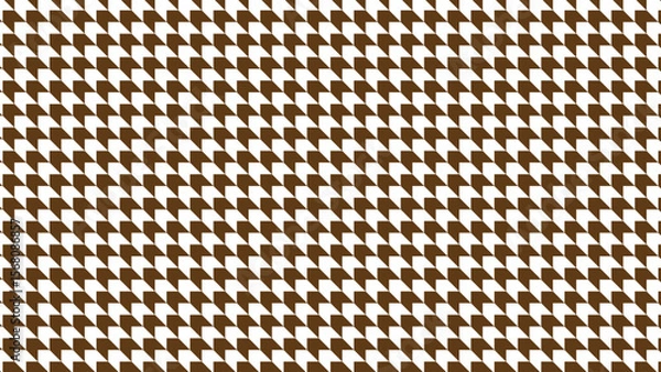 Fototapeta Seamless brown and white houndstooth geometric pattern. Ideal for backgrounds, textile design, fashion prints, wallpapers, and surface decoration